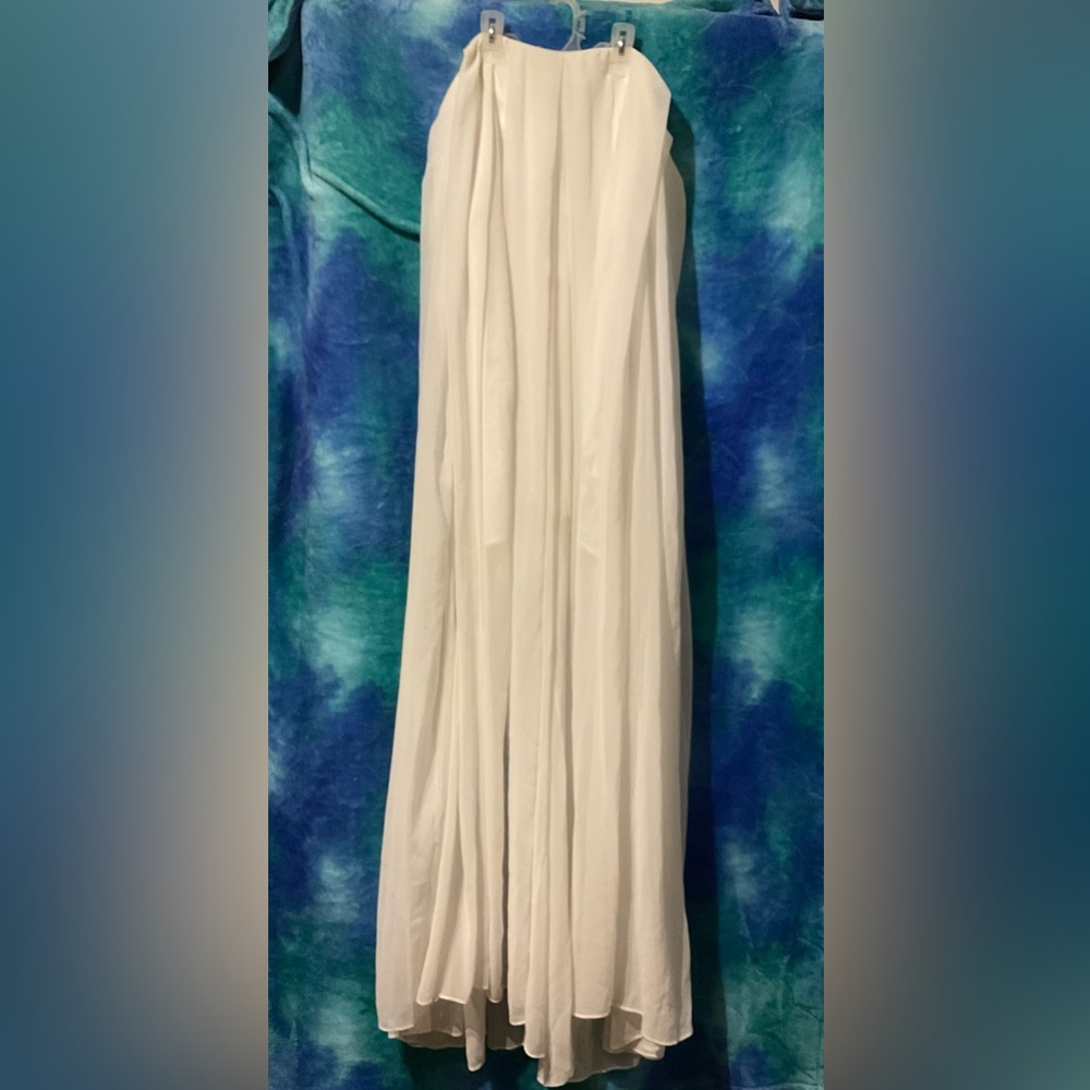 Strapless White Flowing Romper/Dress Long